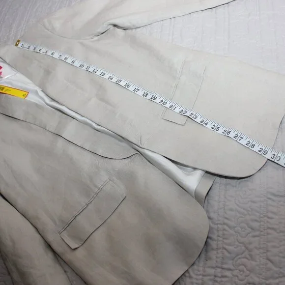 Catherine Malandrino Women's Open Front Shawl Collar Linen Blazer Size 8 NWT - Picture 8 of 9